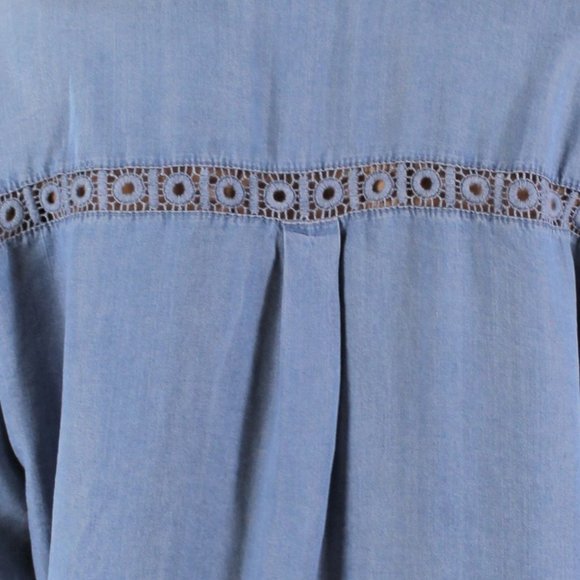 Eco Friendly Vintage Wash Denim Button Down - Picture 5 of 5